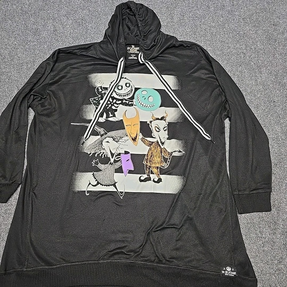 The Nightmare Before Christmas Hooded Sleepshirt Womens 2XL (18W-20W) Tim Burton